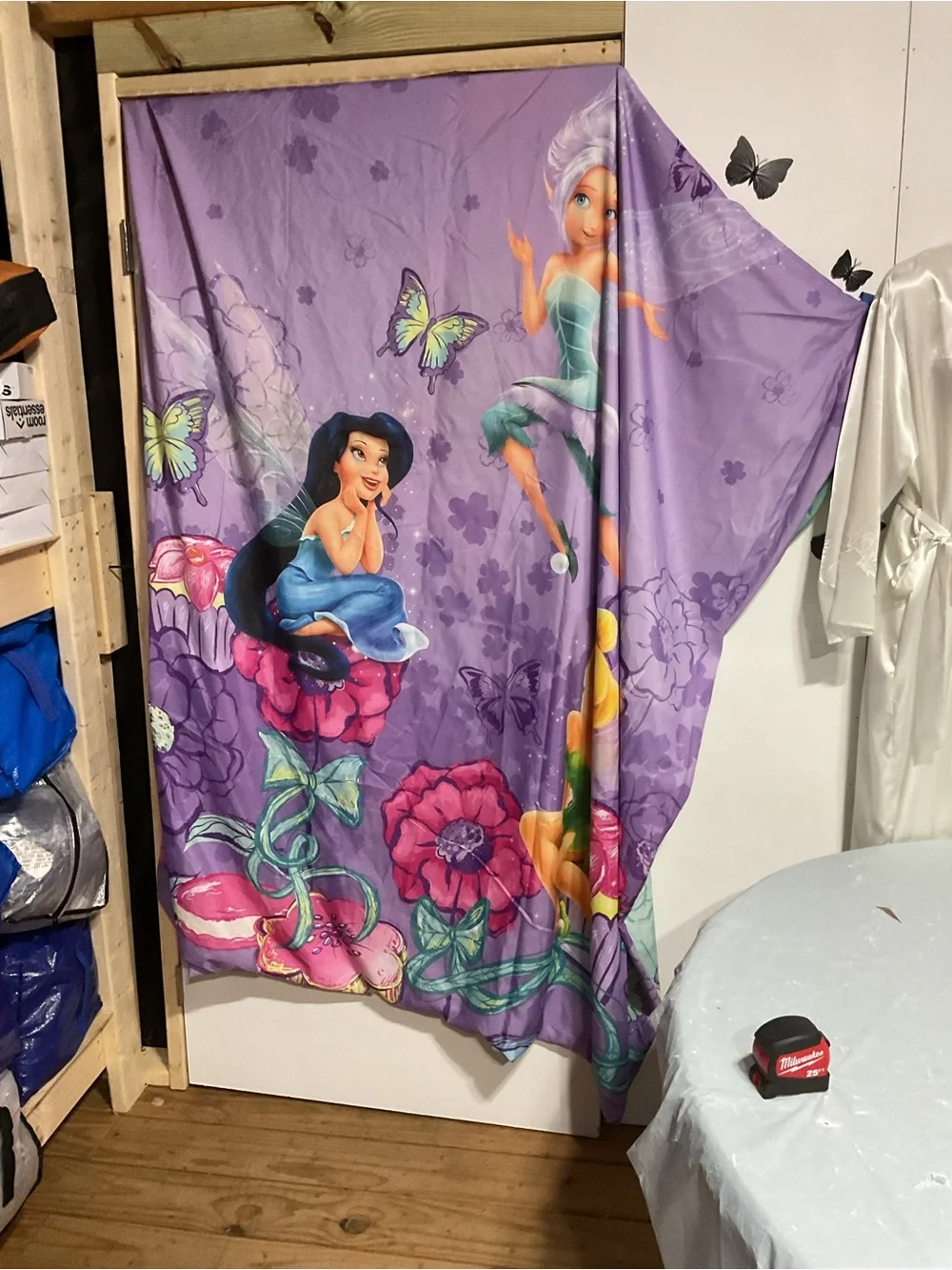Purple Fairy Princess Bedding Panel with Floral & Butterfly Print